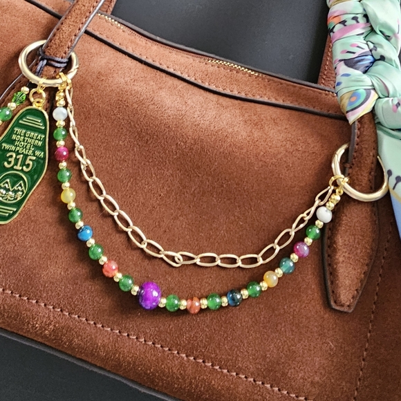 Madewell Brown Suede Bag with Green and Yellow Accents - Picture 2 of 10